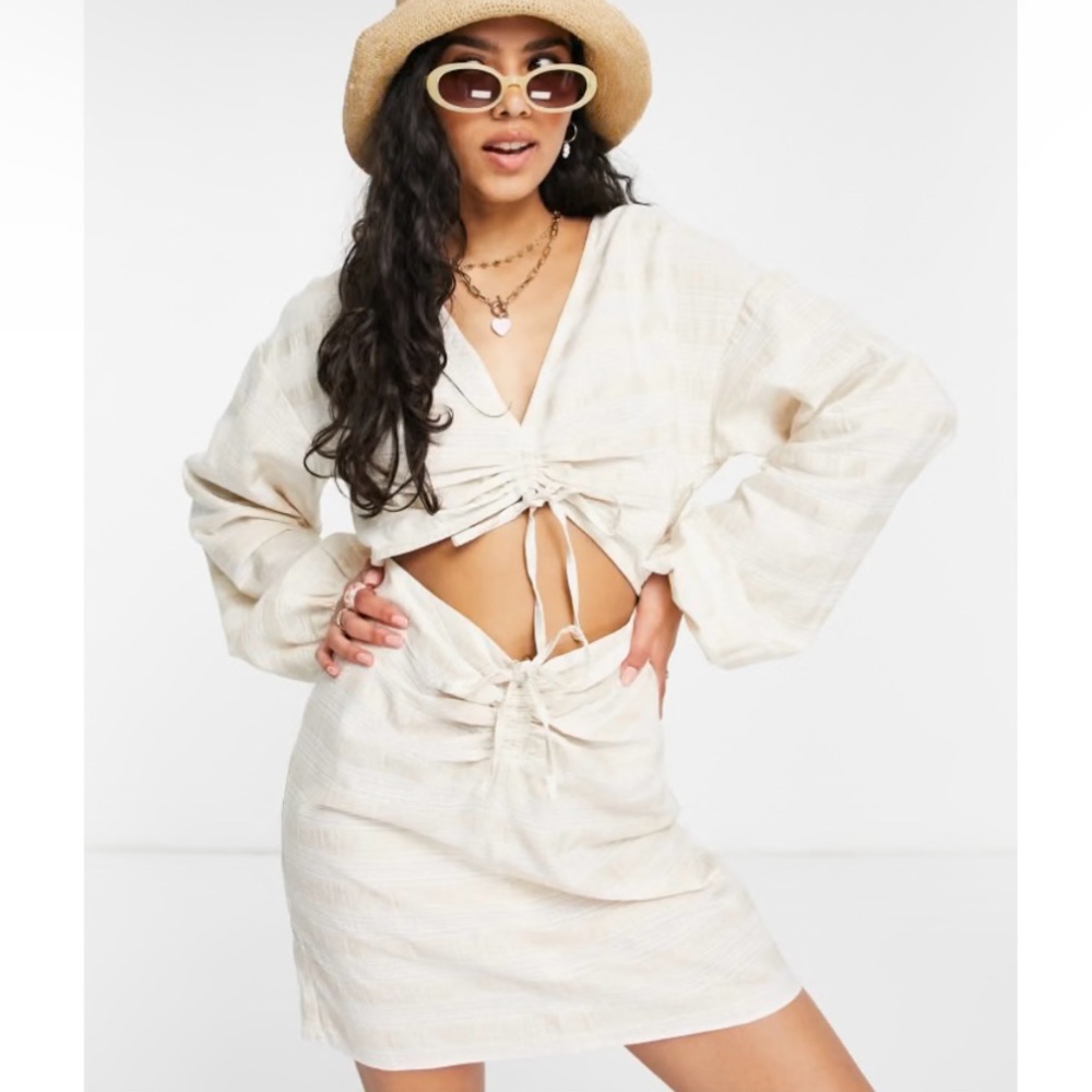 ASOS Beige Long Sleeve Dress